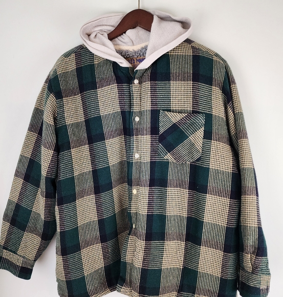 Rugged Point Flannel Hooded Sherpa Lined Shirt Jacket Size 2XL - Picture 2 of 8